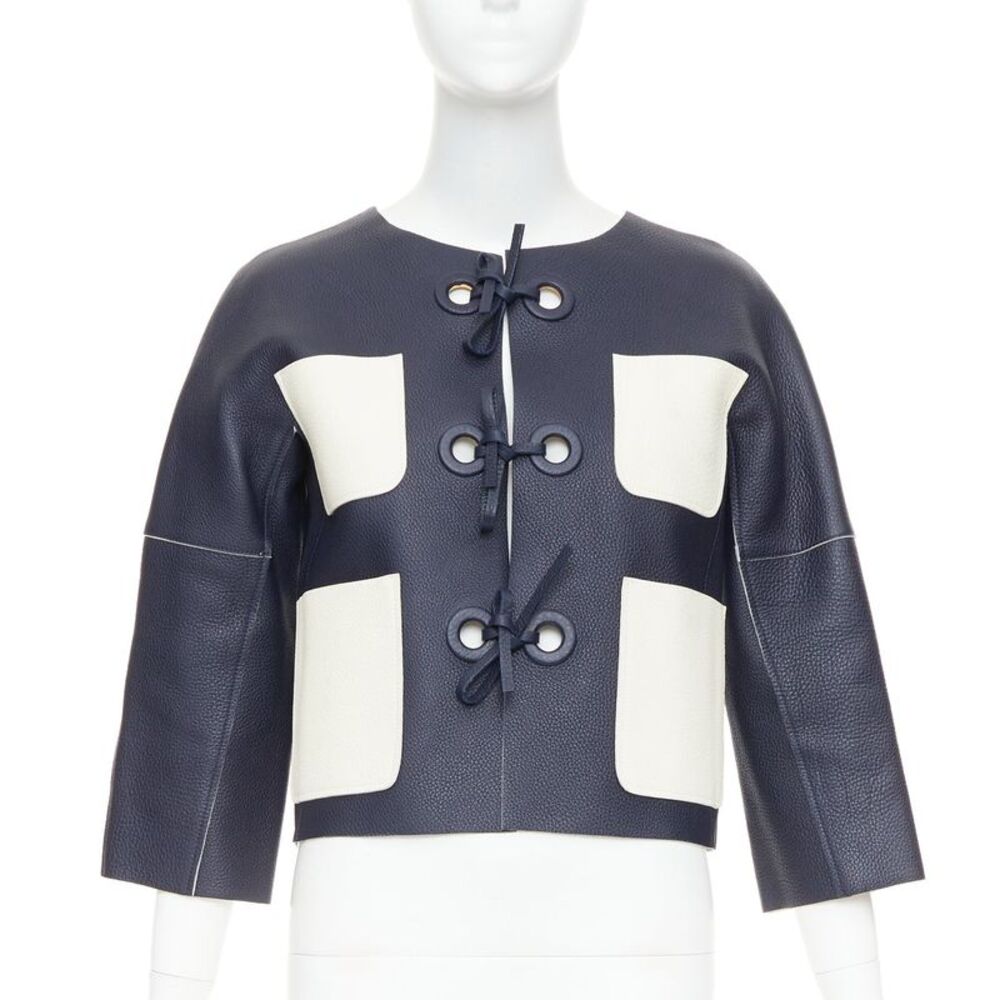 Louis Vuitton Leather Tie Front Jacket